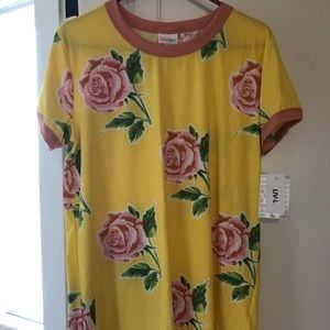 Lularoe Yellow Rose Liv Shirt Large